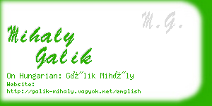mihaly galik business card